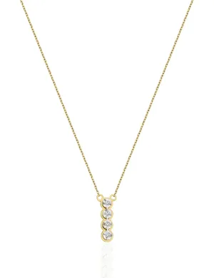 14K Solid Gold Illusion Diamond Necklace