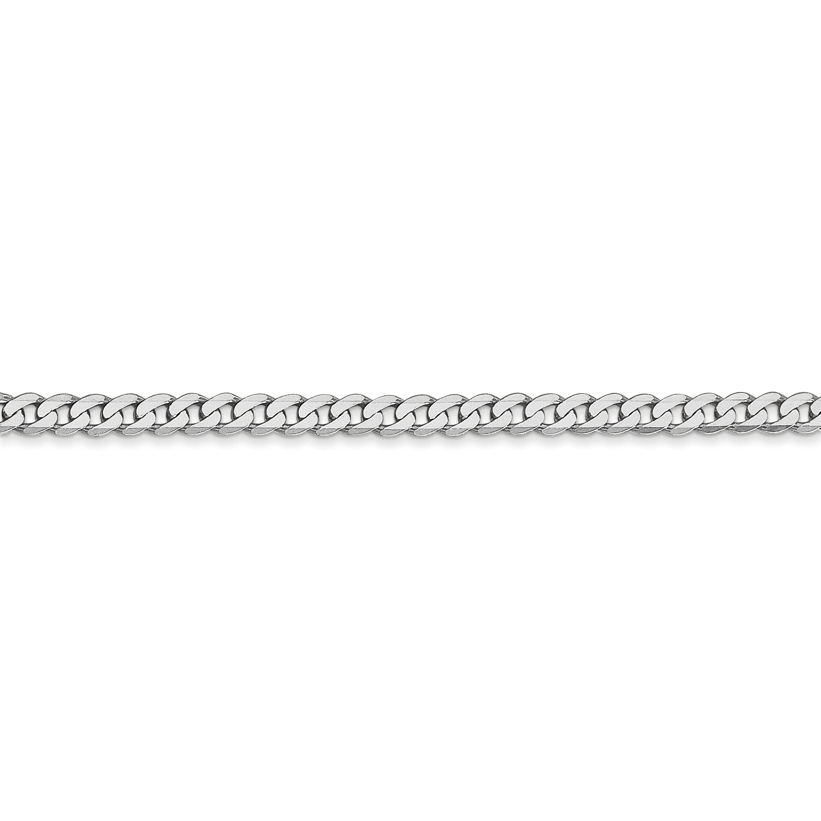 14k White Gold 2.9mm Flat Curb Chain