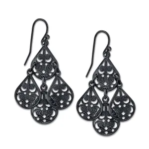 1928 Jewelry Filigree Teardrop Chandelier Earrings