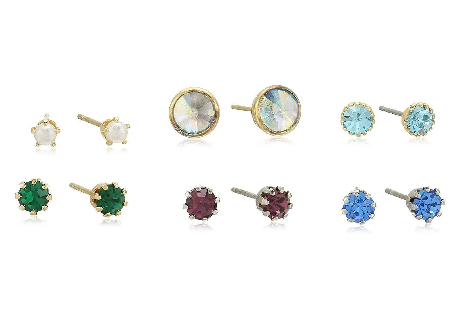 1928 Jewelry Multi-Color Austrian Crystal Stud Set Earrings