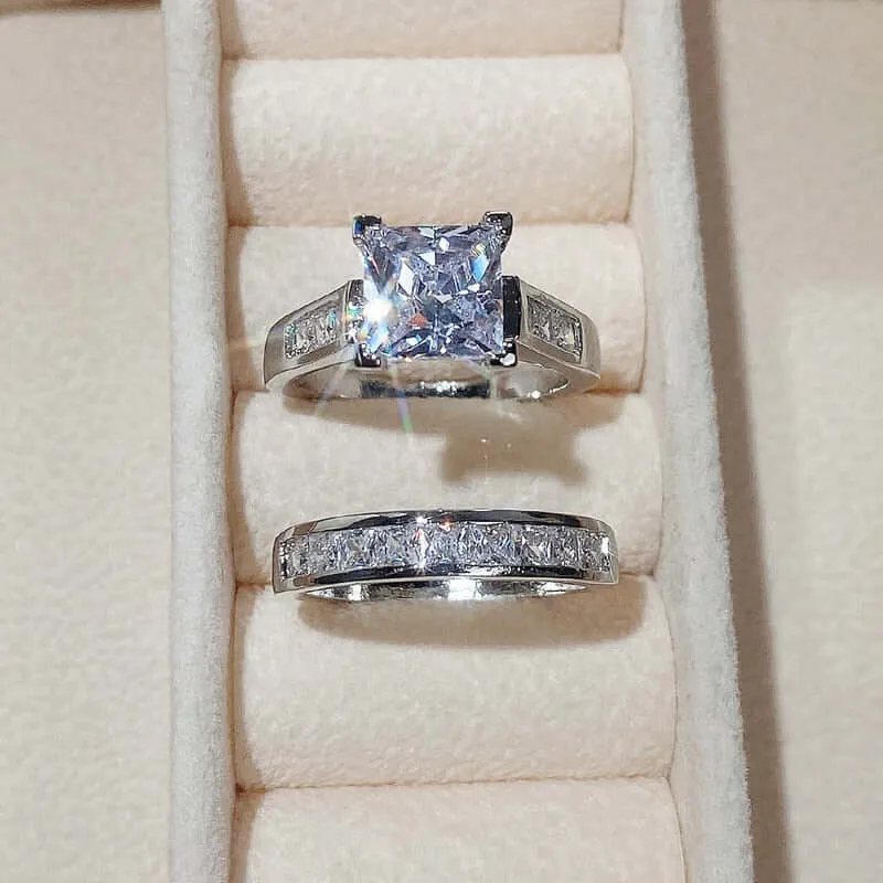 2pc Engagement Style Diamond Rings for Women