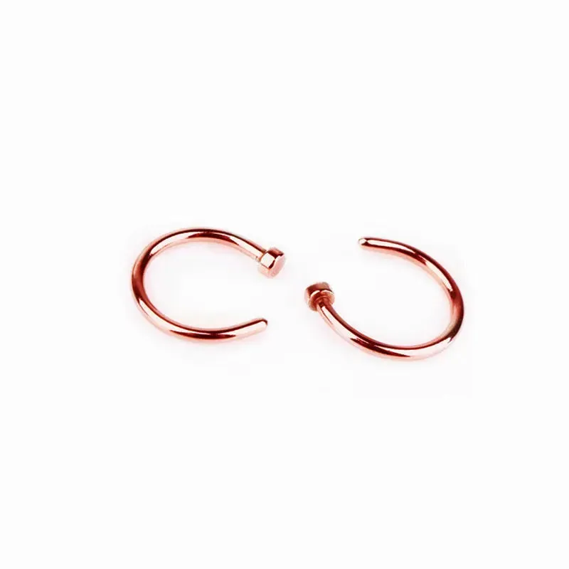 2Pc Stainless Steel Fake Nose Ring C Shape Septum Nose Piercing Lip Rings Ear Cartilage Piercing Women Body Jewelry Wholesale