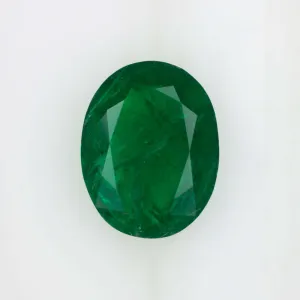 3.76ct RICH GREEN EMERALD 12.3x9.6mm 4.5ct SPREAD NATURAL OVAL SHAPE CUT LOOSE