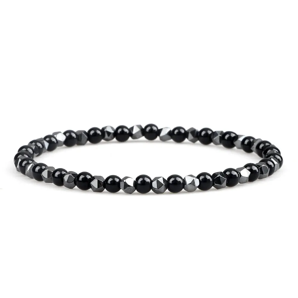 4mm Irregular Hematite Men Beaded Bracelets Natural Tiger Eye Lava Stone Beads Bracelets&Bangles Women Classic Jewelry Pulsera