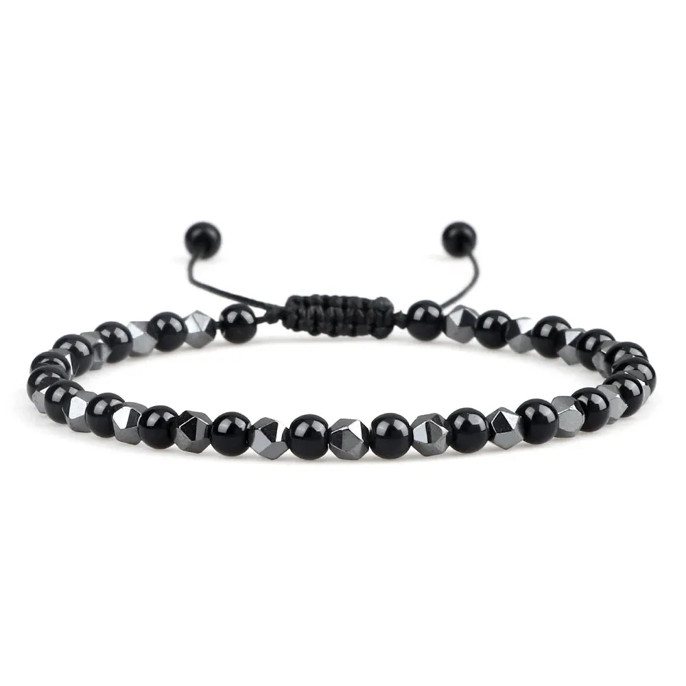 4mm Irregular Hematite Men Beaded Bracelets Natural Tiger Eye Lava Stone Beads Bracelets&Bangles Women Classic Jewelry Pulsera