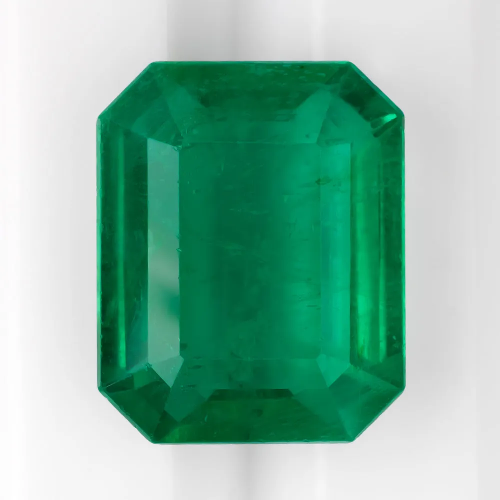 7.74ct GIA CERTIFIED EMERALD 13.8x11.1mm SHAPE CUT NATURAL GREEN LOOSE GEMSTONE