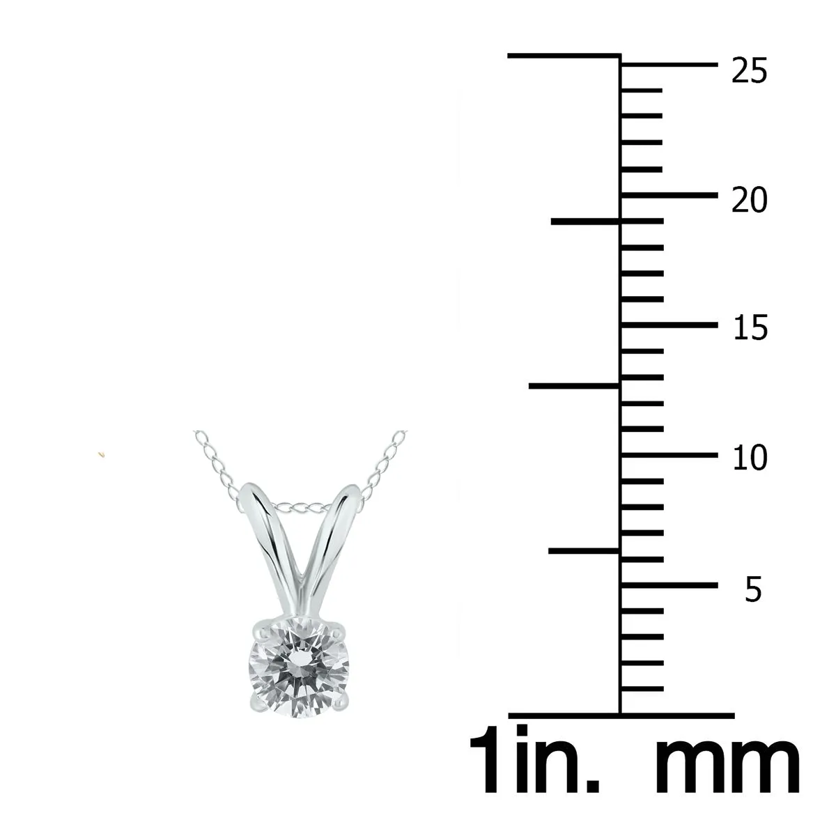 Ags Certified 1/7 Carat Round Diamond Solitaire Pendant In 14K White Gold