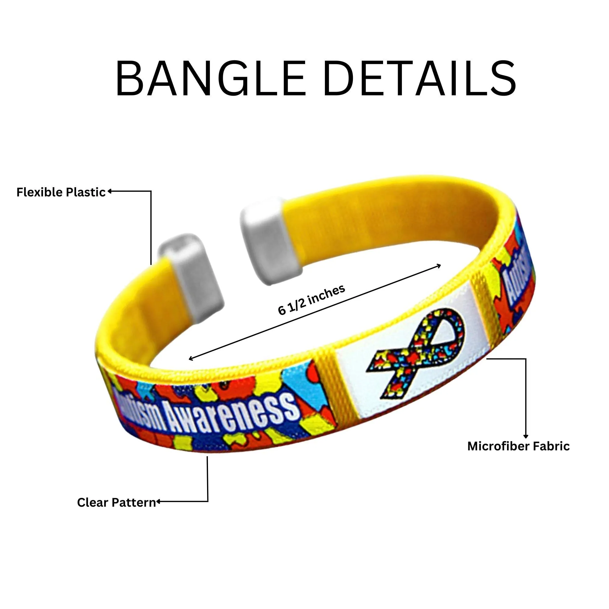 Autism Awareness Adult Bangle Bracelets