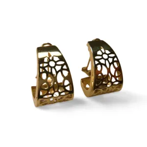 Beautiful 14K Yellow Gold Delicate Filigree Drop Earrings