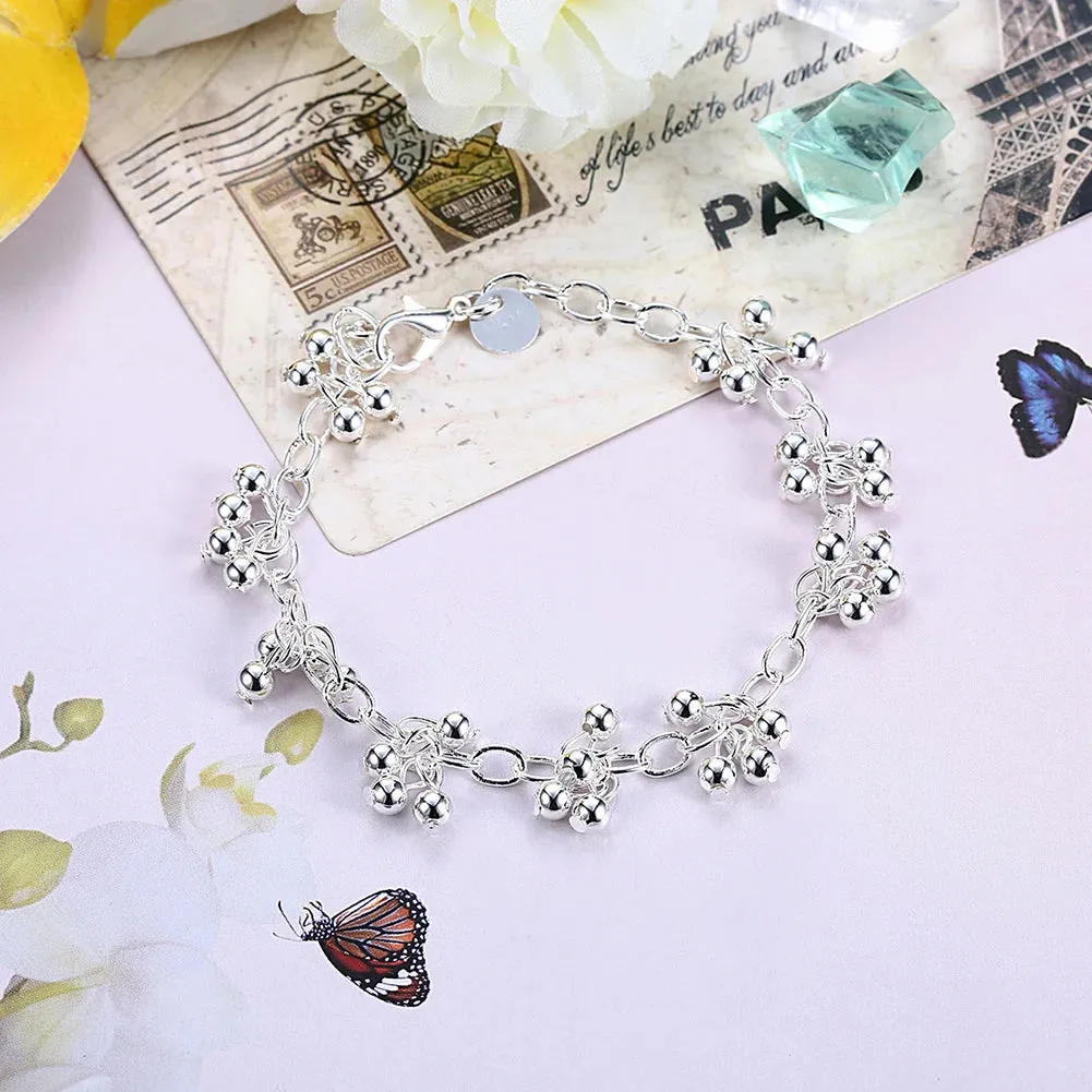 Beautiful 925 Sterling Silver Bracelets Nice For Wedding Women Chain Bracelet Charm Beads Fashion Gorgeous Jewelry Wholesale