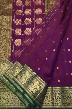 Beautiful Purple Chanderi Handloom Silk Saree