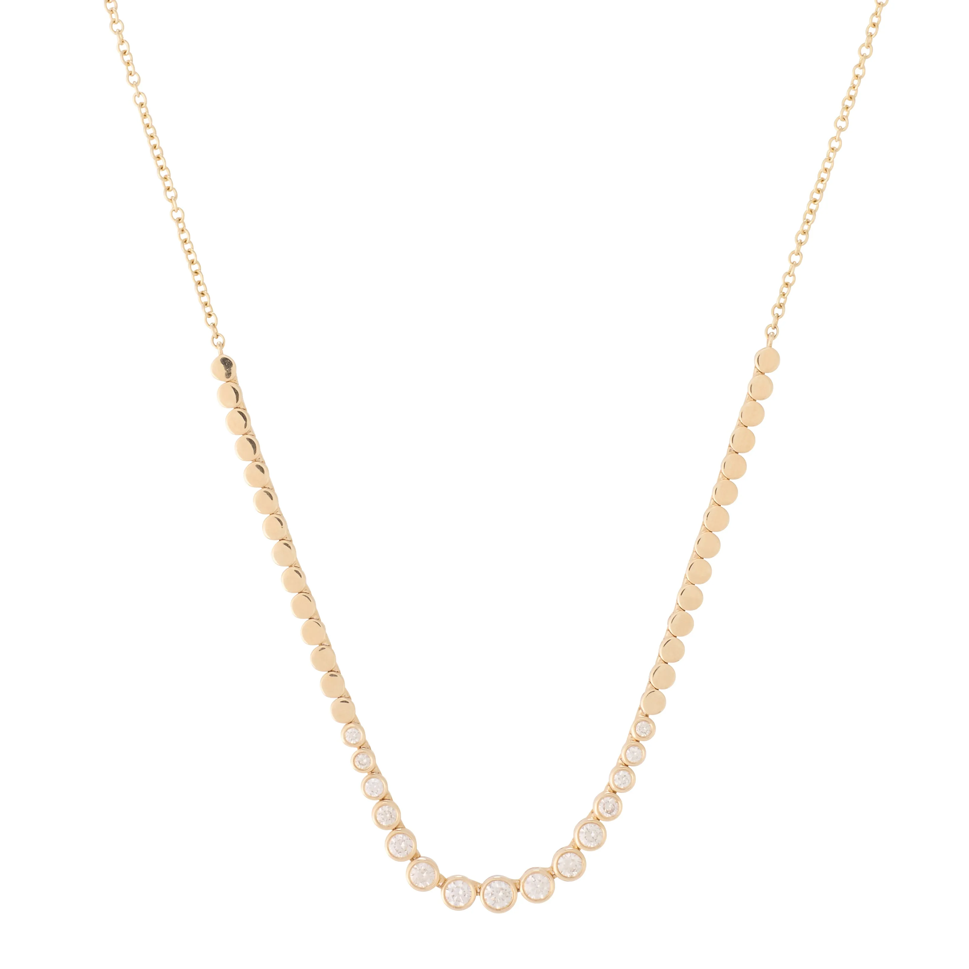 Bezel Set Gradient Diamond Necklace