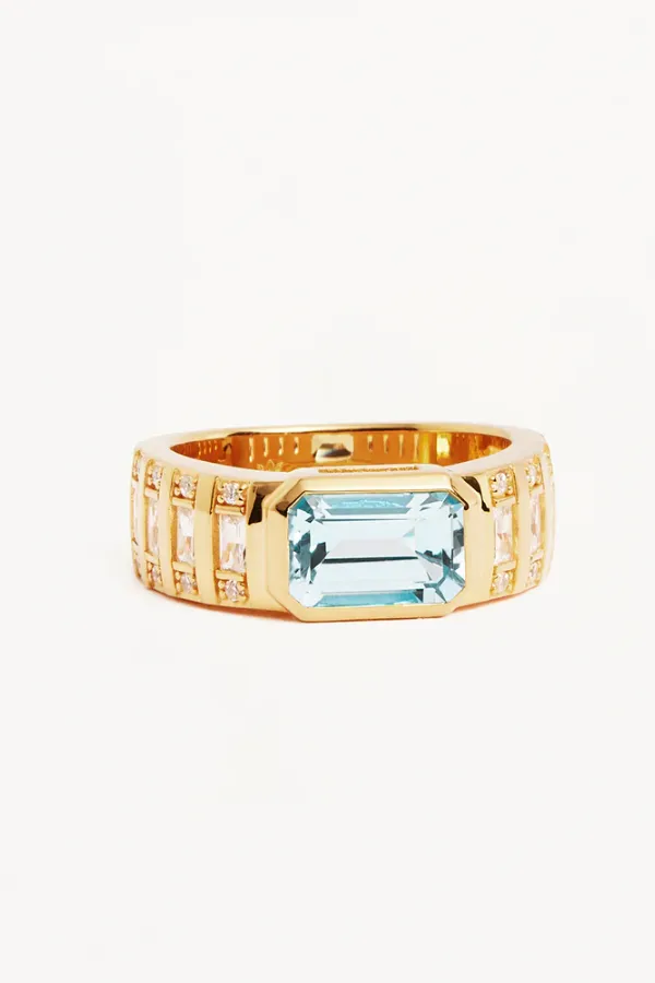 Calm Your Soul Topaz Ring 18k Gold Vermeil