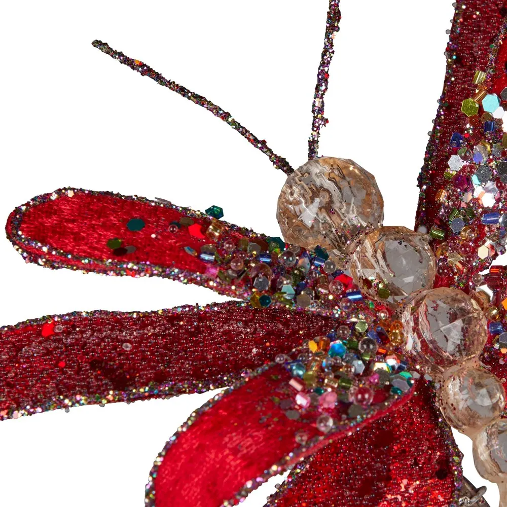 Christmas Decoration - Red Dragonfly Clip On