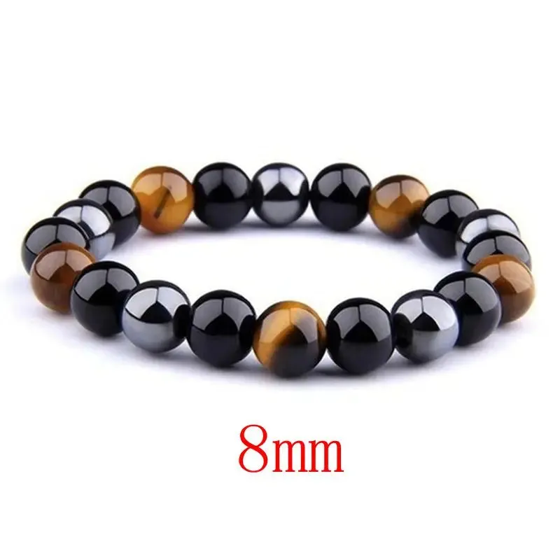 Classical Hematite Energy Beaded Elastic Magnetic Therapy Health Care Loss Weight Bracelets Slimming Health Care for Men Women