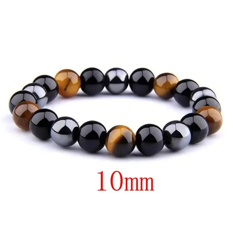 Classical Hematite Energy Beaded Elastic Magnetic Therapy Health Care Loss Weight Bracelets Slimming Health Care for Men Women