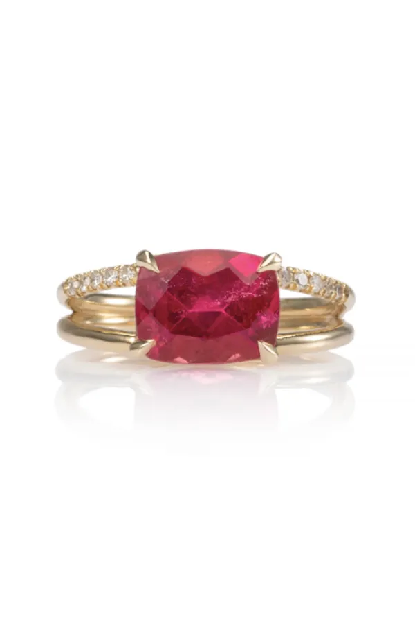 Delia Pink Tourmaline Split Shank Ring