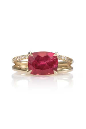 Delia Pink Tourmaline Split Shank Ring