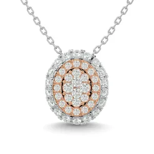 Diamond 1/2 Ct.Tw. Cluster Round Pendant in 14K Two Tone Gold