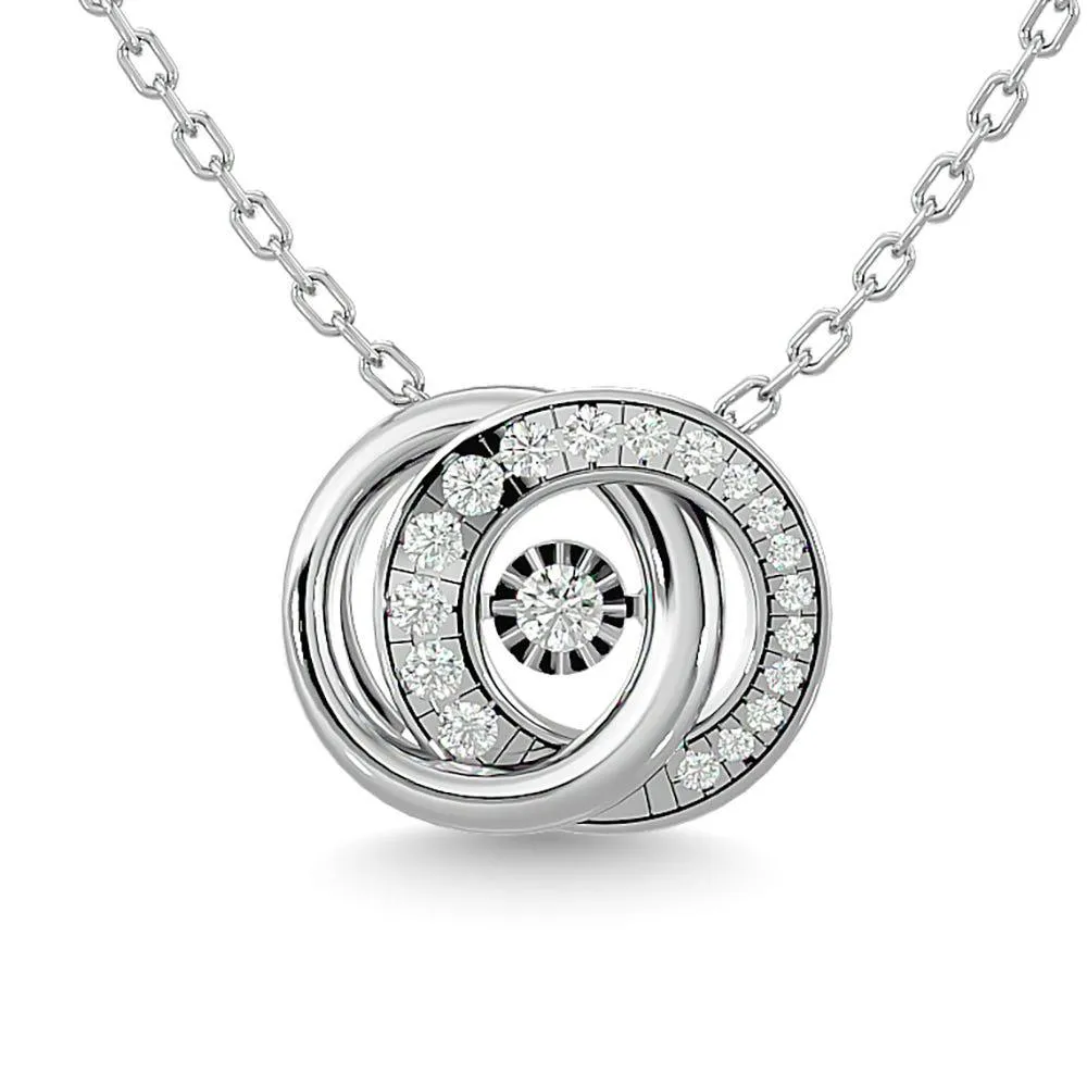 Diamond 1/4 Ct.Tw. Interlinked Circle Pendant in 14K White Gold