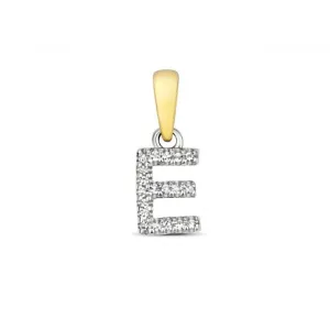 Diamond Jewellery 9ct Gold Diamond Initial E Pendant PD181/E