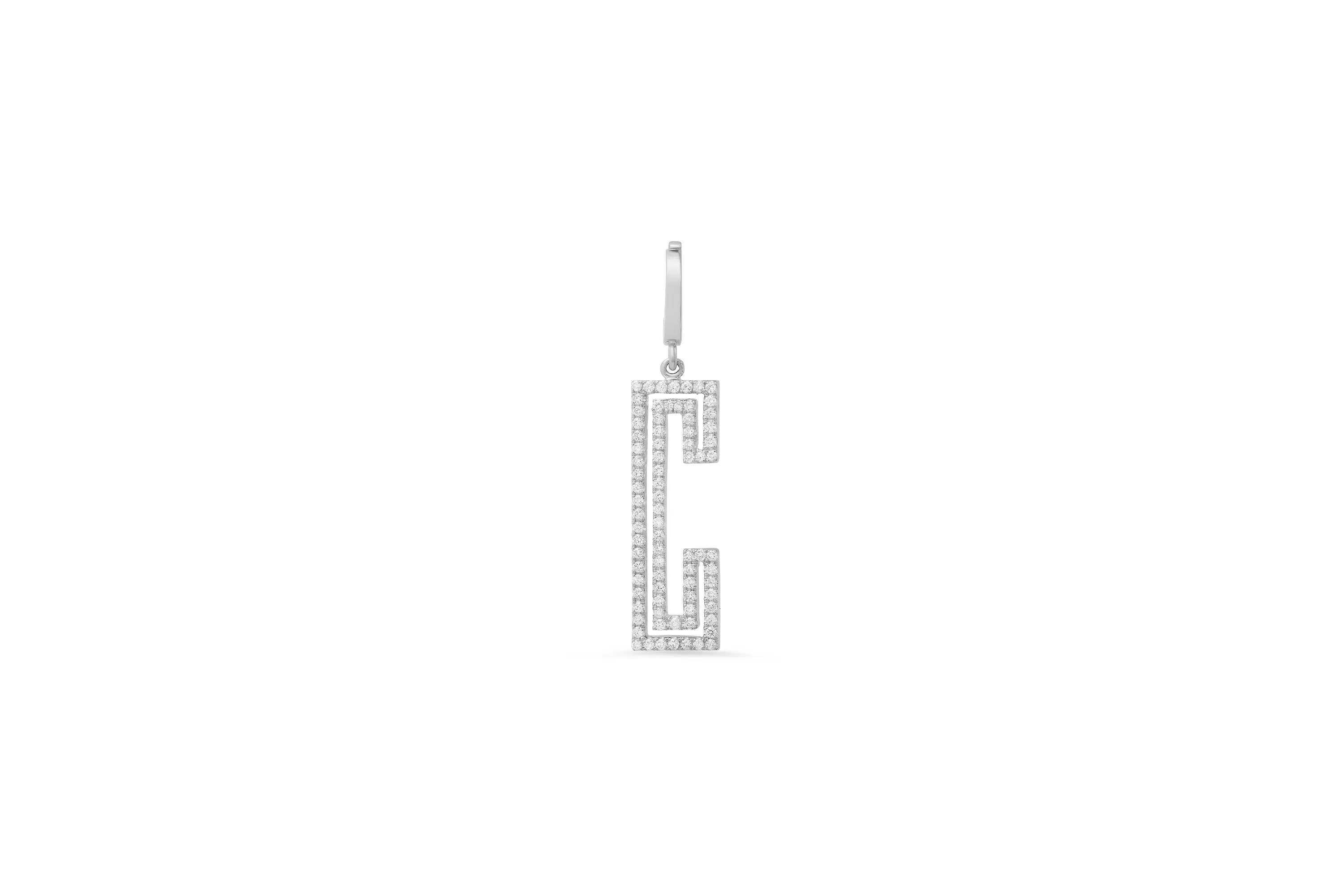 Diamond Outline Initial Charm