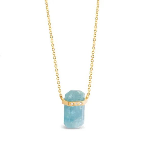 Dune Jewelry - Blue Ice Aquamarine Necklace by Camille Kostek 14K Gold Vermeil