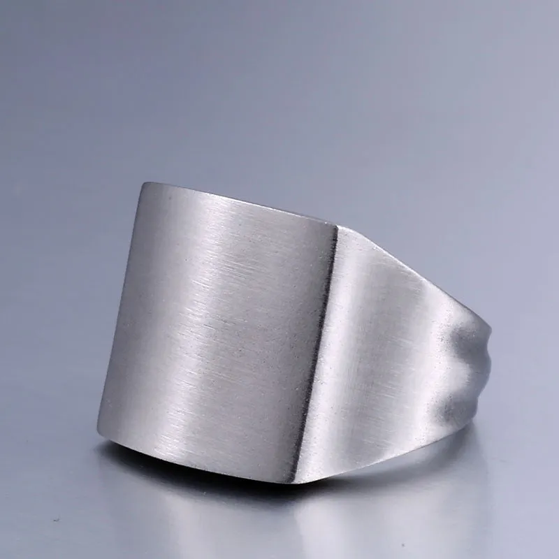 Elegant Retro Brushed Titanium Steel Men's Ring - Wholesale Fashion Jewelry for Modern Style