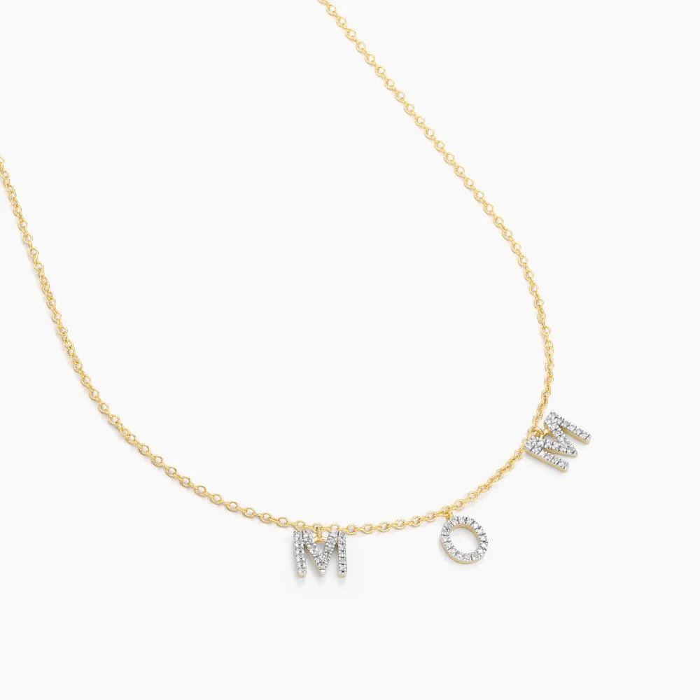 Ella Stein Love You Mom Pendant Necklace in Gold