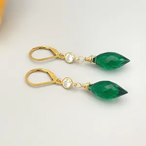 Emerald Green earrings dangle