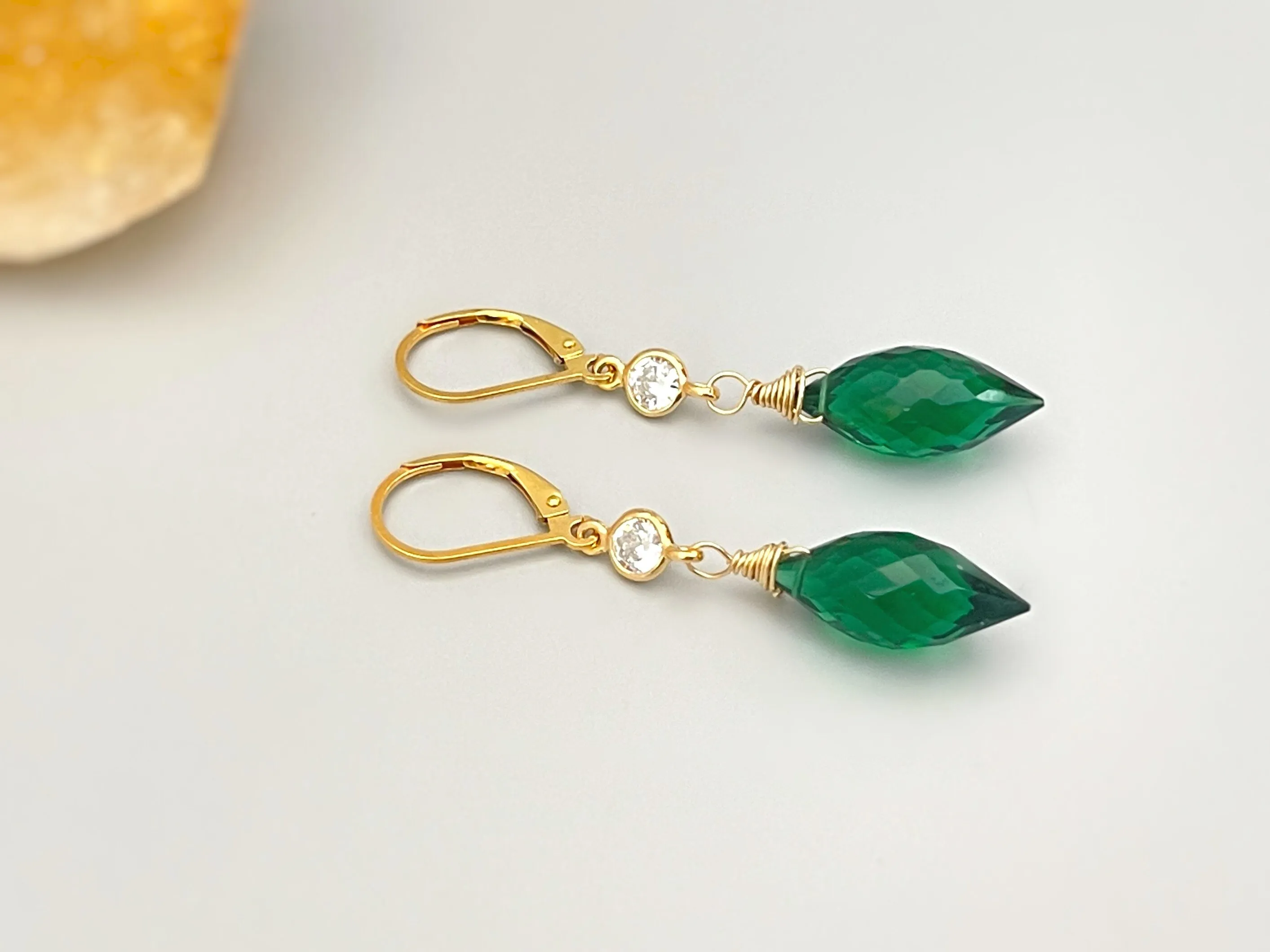 Emerald Green earrings dangle