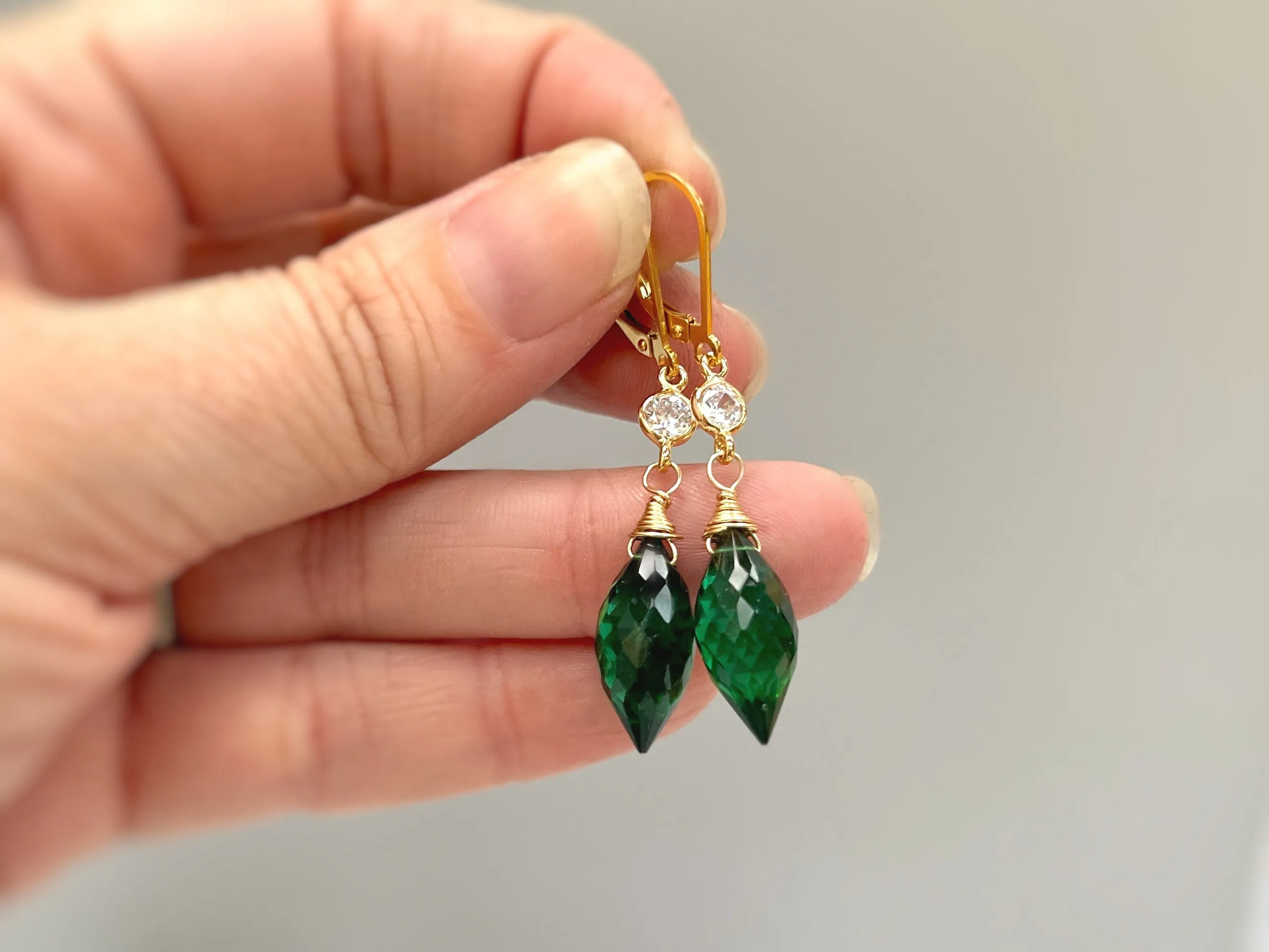 Emerald Green earrings dangle