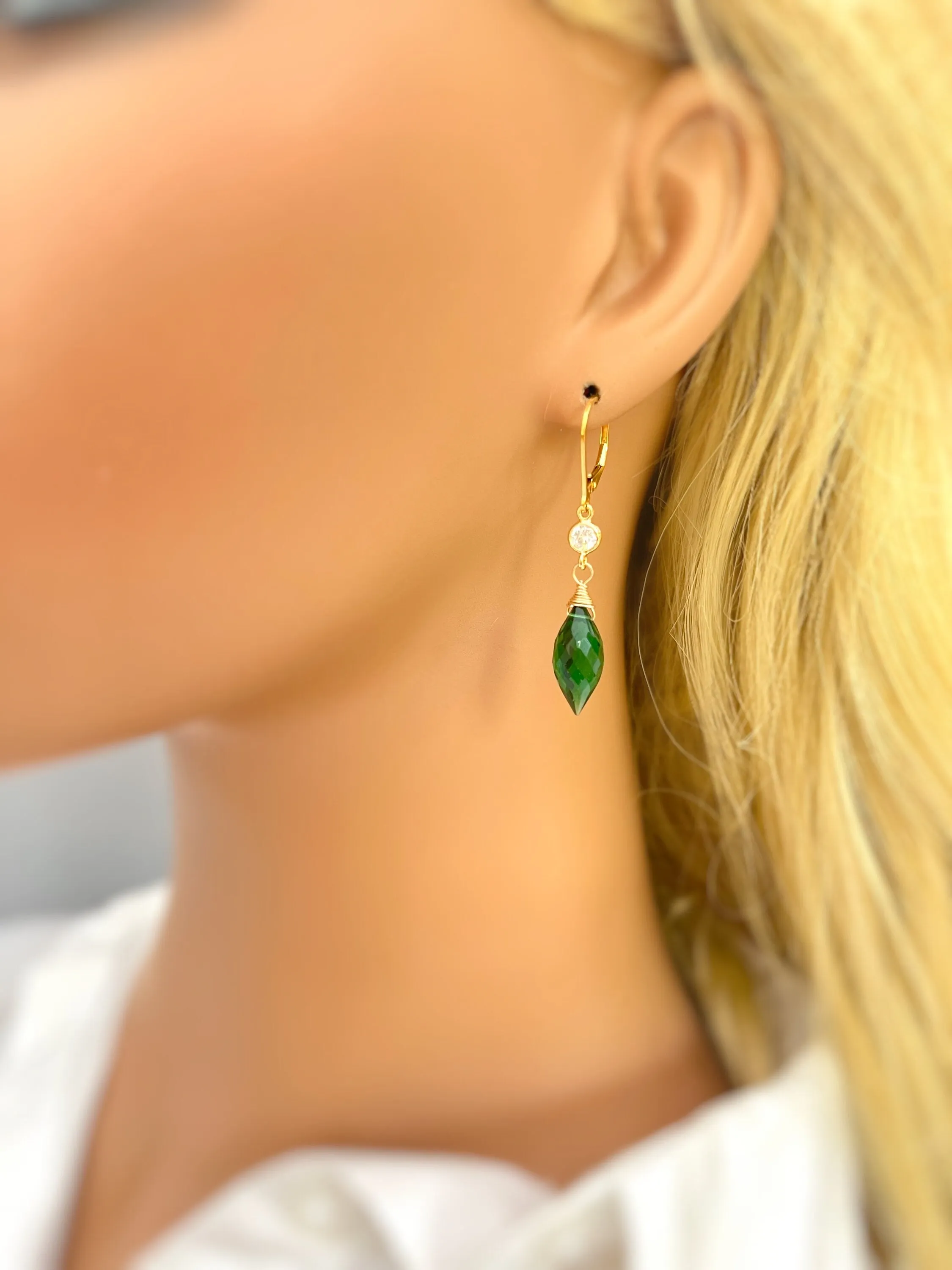 Emerald Green earrings dangle