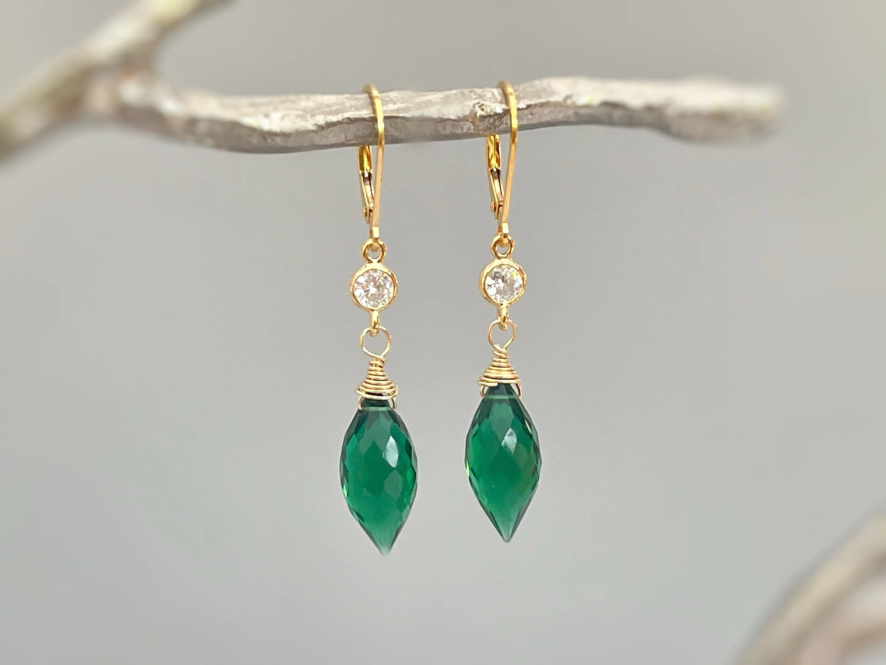 Emerald Green earrings dangle