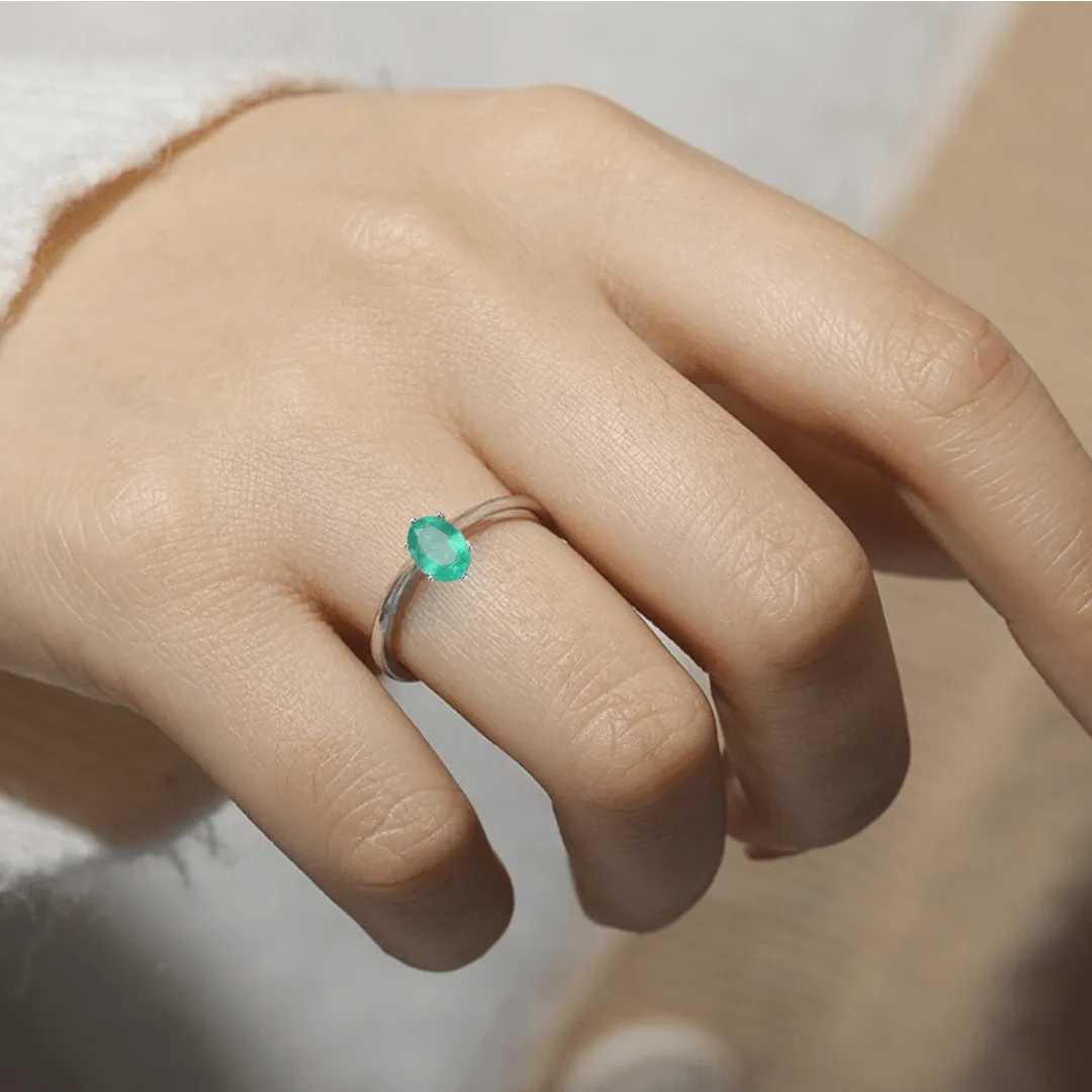 Emerald Solitaire Ring