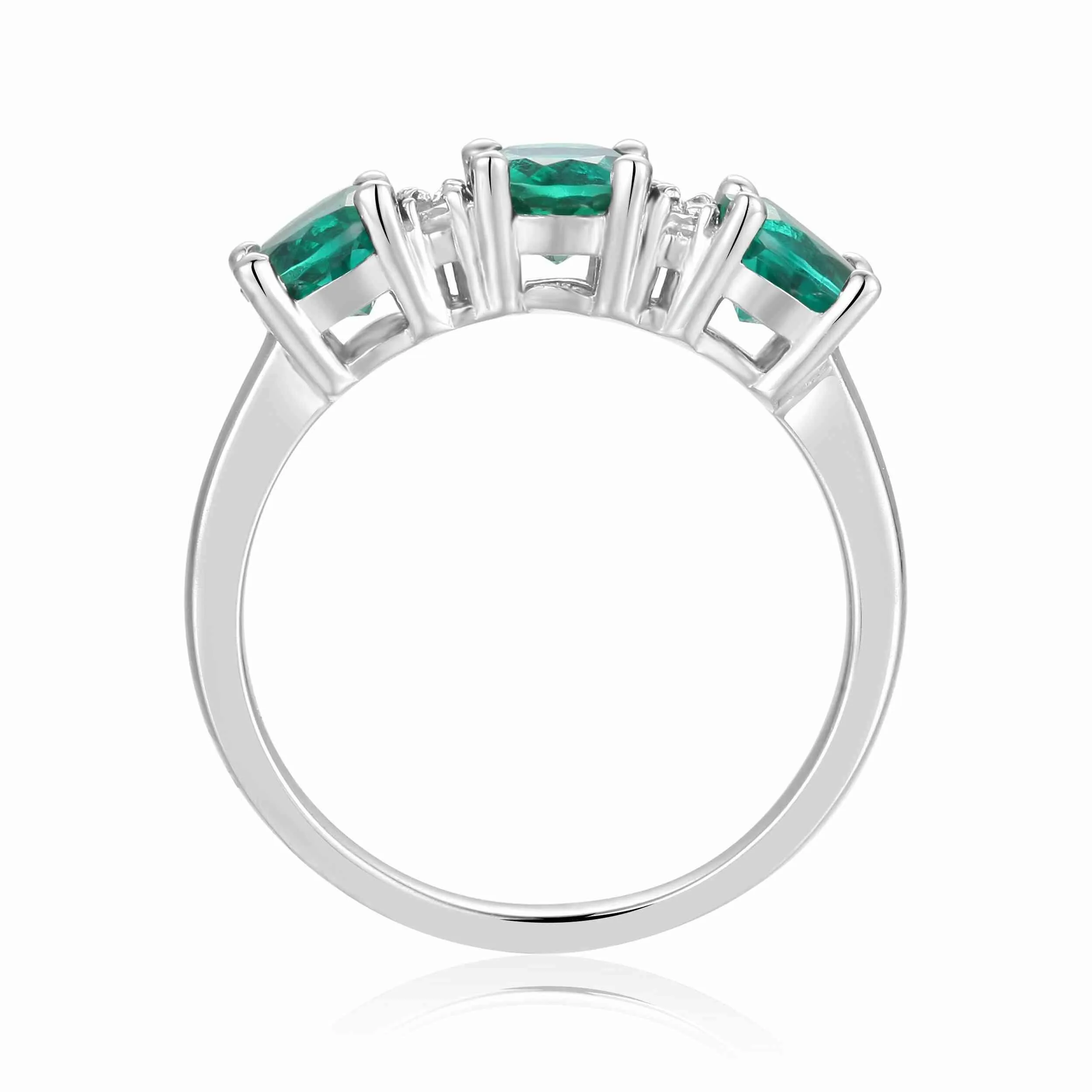 Emerald Three Stone Ring