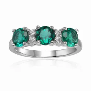 Emerald Three Stone Ring