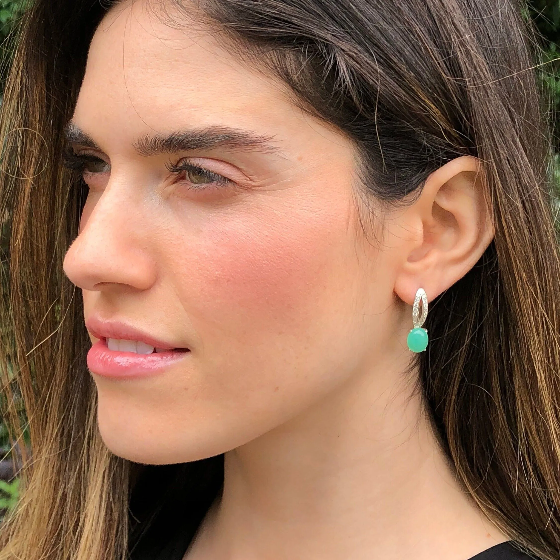 Emerald Vintage Earrings - May Birthstone Earrings - Green Drop Earrings