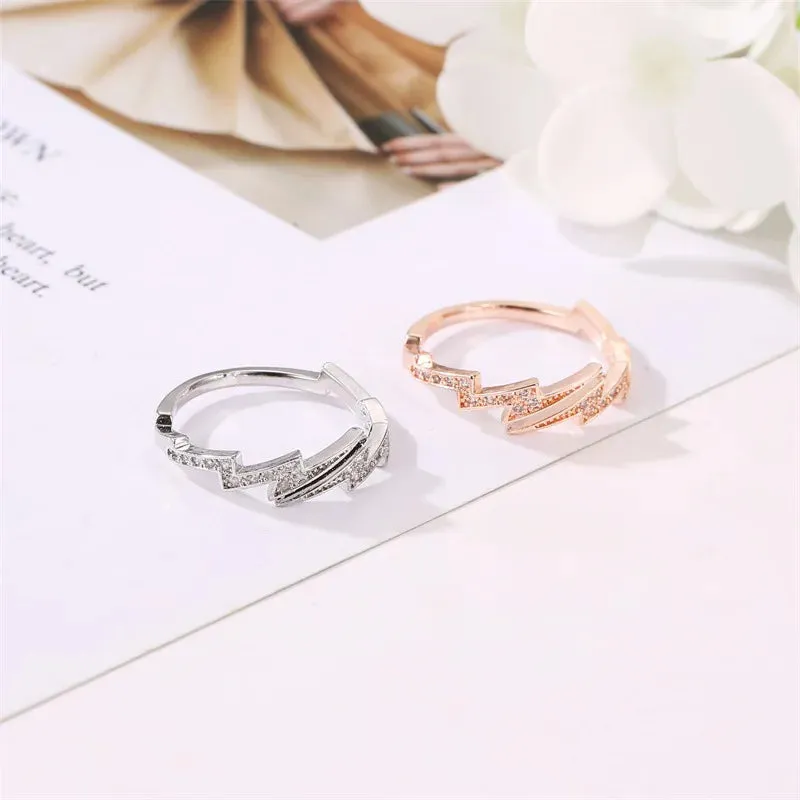 Fashion DNA Chemistry Molecule Open Rings For Women Men Simple Style Rose Silver Color Finger Jewelry Party Gifts