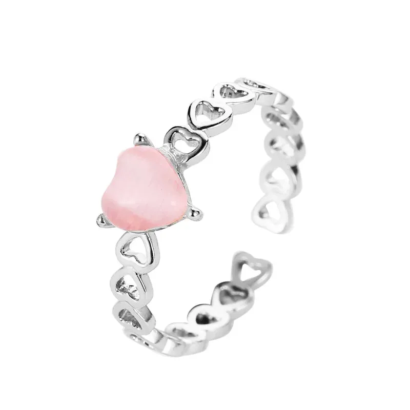 Fashion DNA Chemistry Molecule Open Rings For Women Men Simple Style Rose Silver Color Finger Jewelry Party Gifts