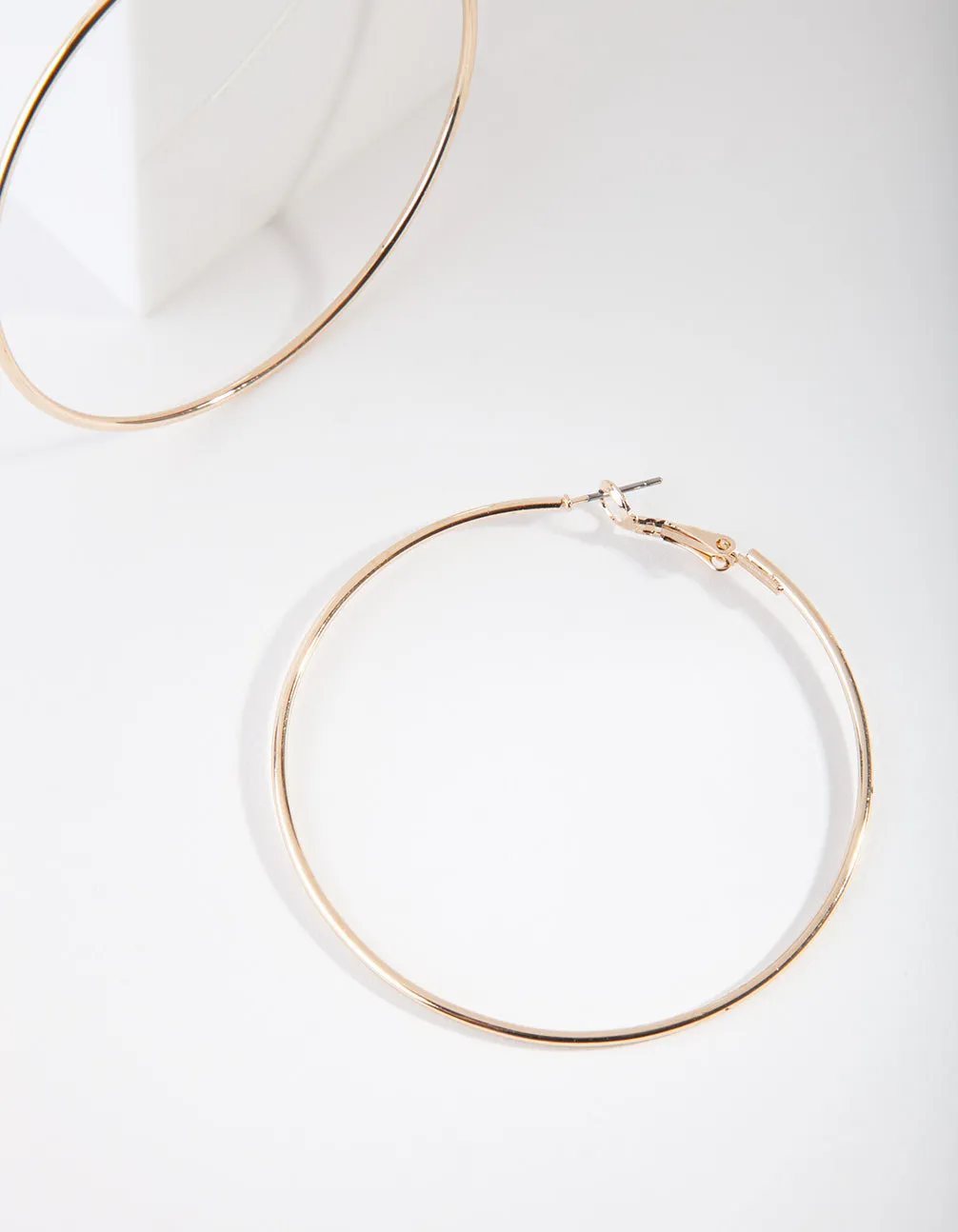 Gold Oversized Fine Hoop Earrings