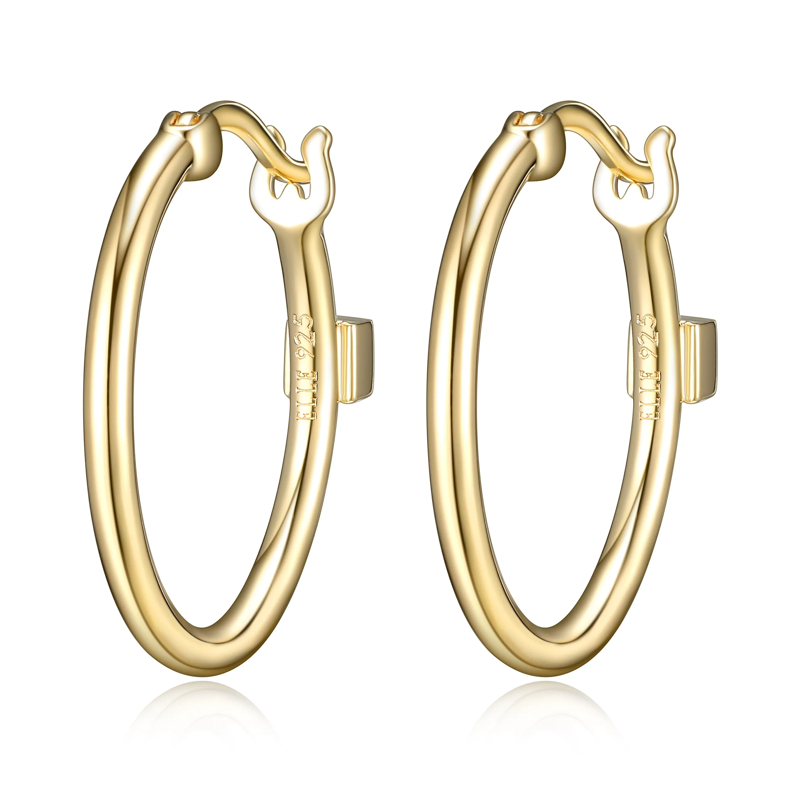 Gold Plated Sterling Silver ELLE "Earrings Must Have" Hoops, 20mm