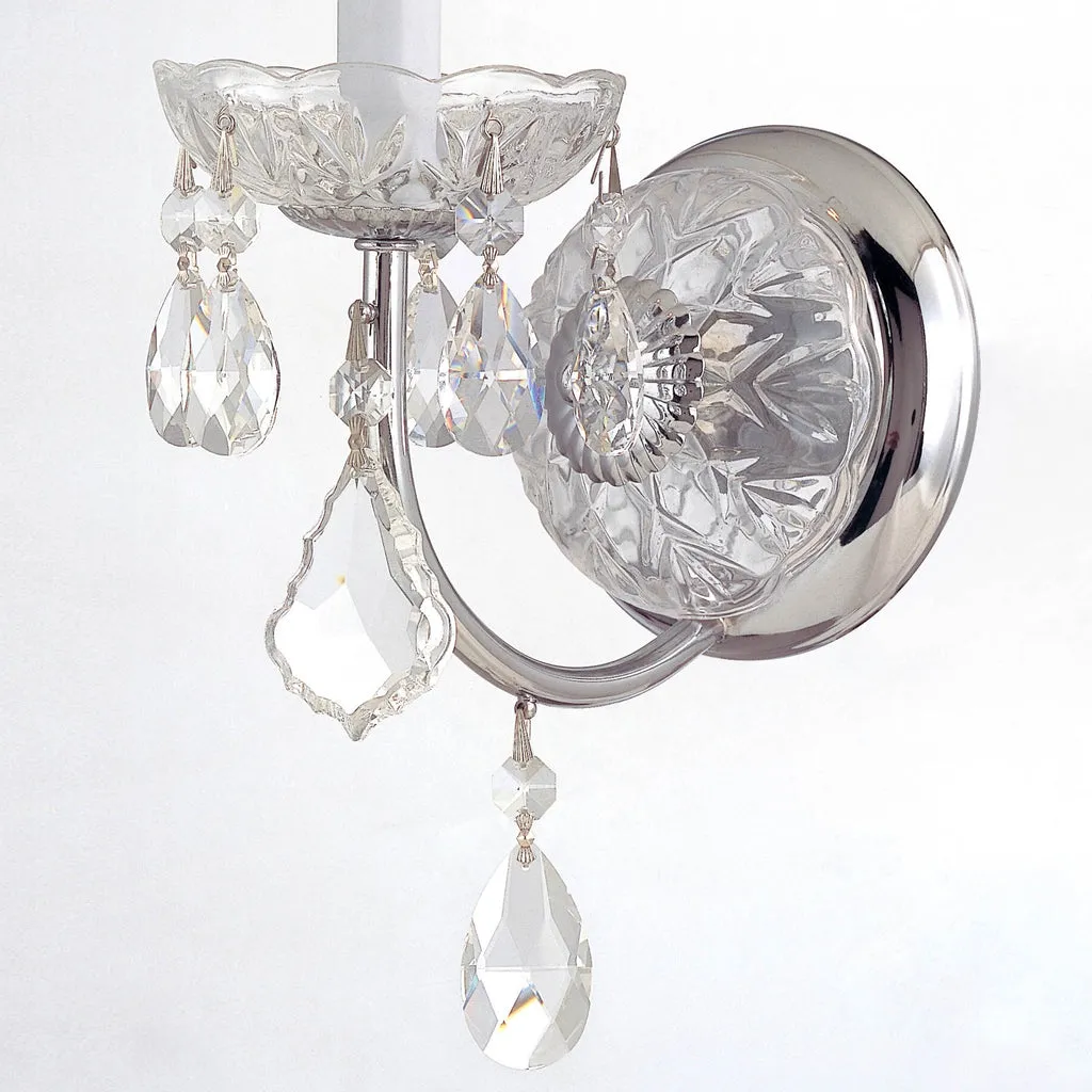 Imperial 1 Light Hand Cut Crystal Polished Chrome Sconce