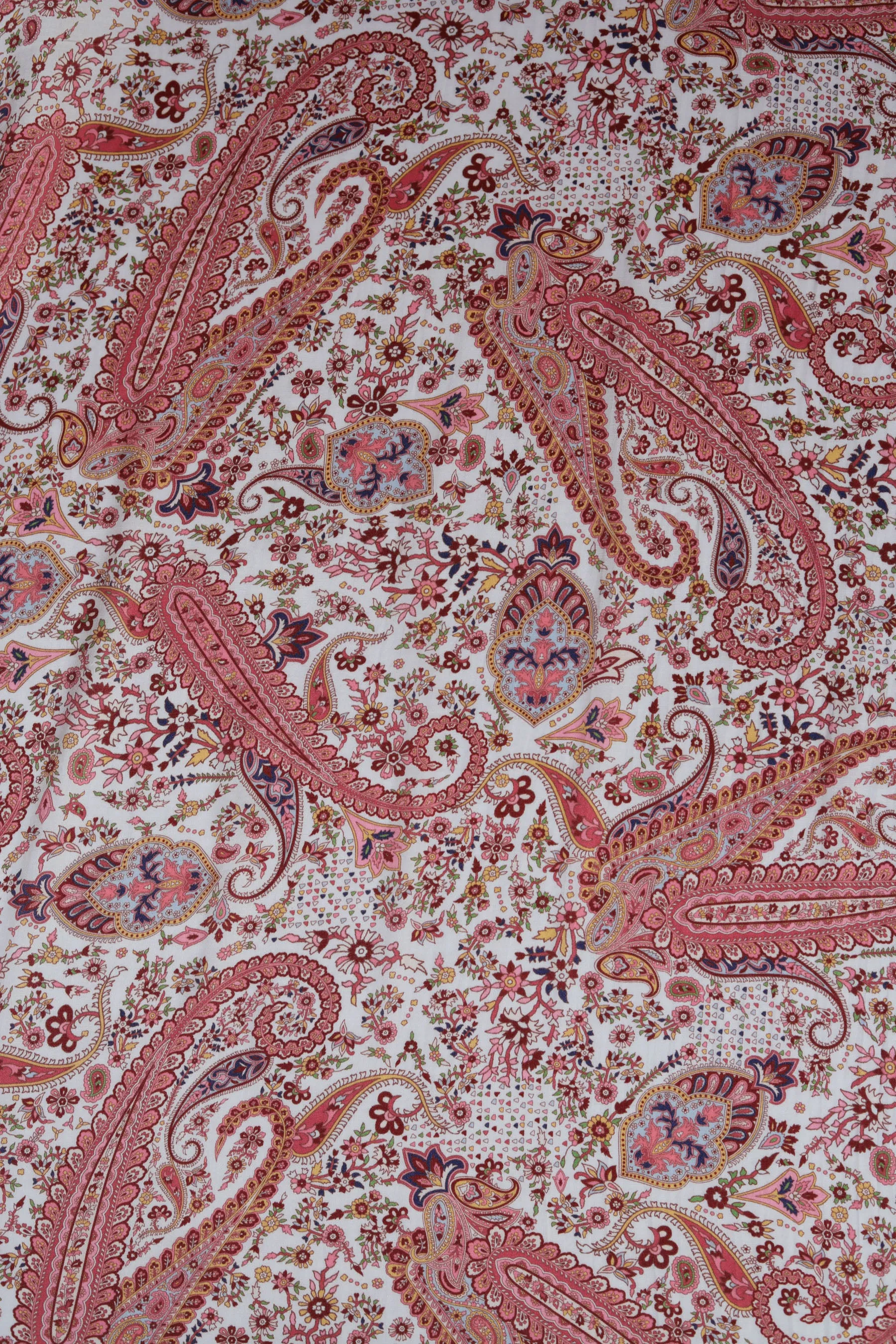 Ivory Paisley Printed Gaji Silk Fabric