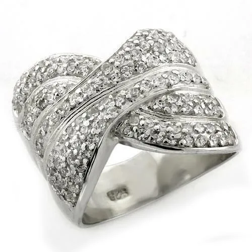 Jewellery Kingdom Ladies Cocktail Sterling Silver Cubic Zirconia Comfort Ring