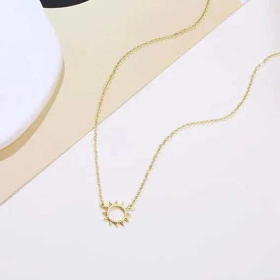 Kyerlyn Gold Plated Sun Choker Necklaces