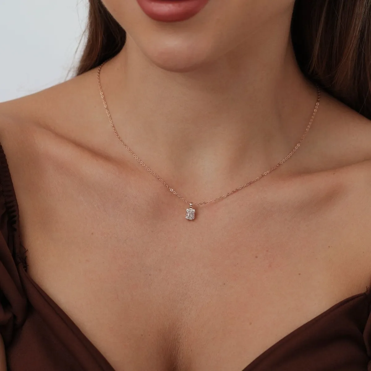 Kyerlyn Large Square Diamond Pendant Necklaces