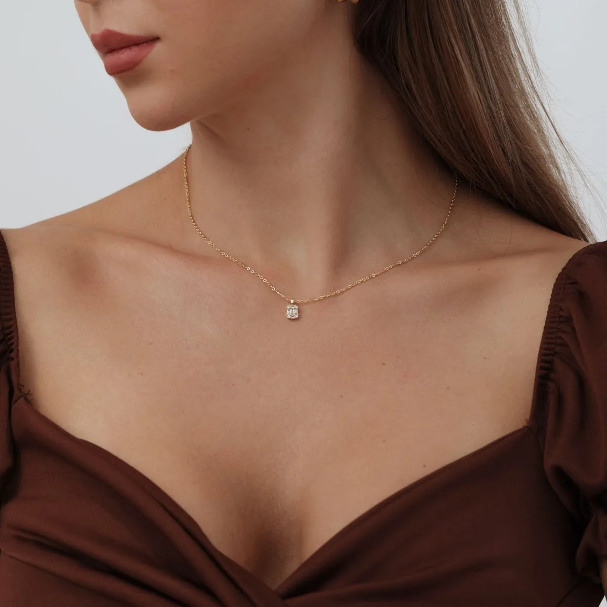 Kyerlyn Large Square Diamond Pendant Necklaces