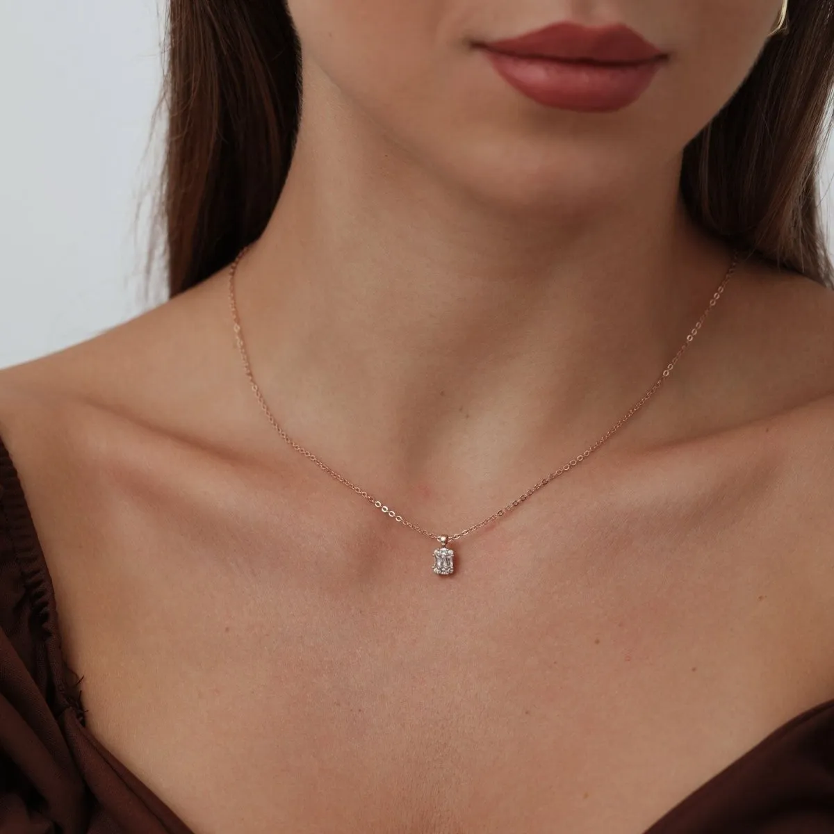 Kyerlyn Large Square Diamond Pendant Necklaces