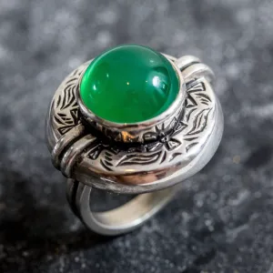 Large Emerald Ring - Egyptian Ring - Green Vintage Ring